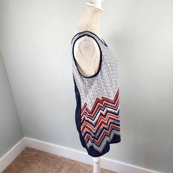 Julie's Closet Women's Sleeveless Sheer Back Hi Low Hem Top Size Large - Picture 4 of 8